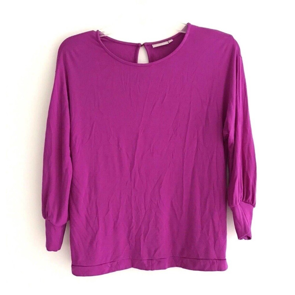 Ellie Kai | Bishop 3/4 Sleeves Top Womens Size 0 Purple Keyhole Stretch